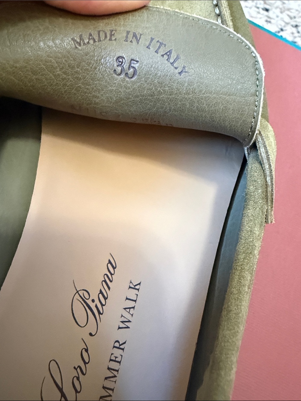 Loro Piana Olive Suede Slip-On Loafers with Decorative Hardware - Picture 10 of 10